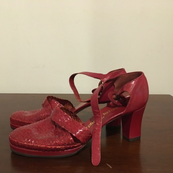 Stephane Kelian Red Leather Paris Heel - Picture 4 of 6